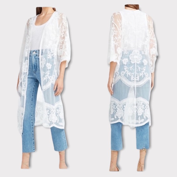 COLLECTION 18 for EXPRESS White Lace Kimono NWT - Picture 2 of 15